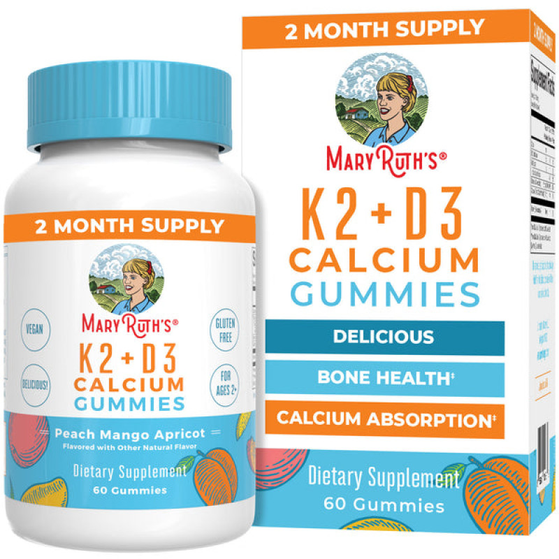 Mary Ruth's K2 + D3 Calcium Gummies 60 pcs