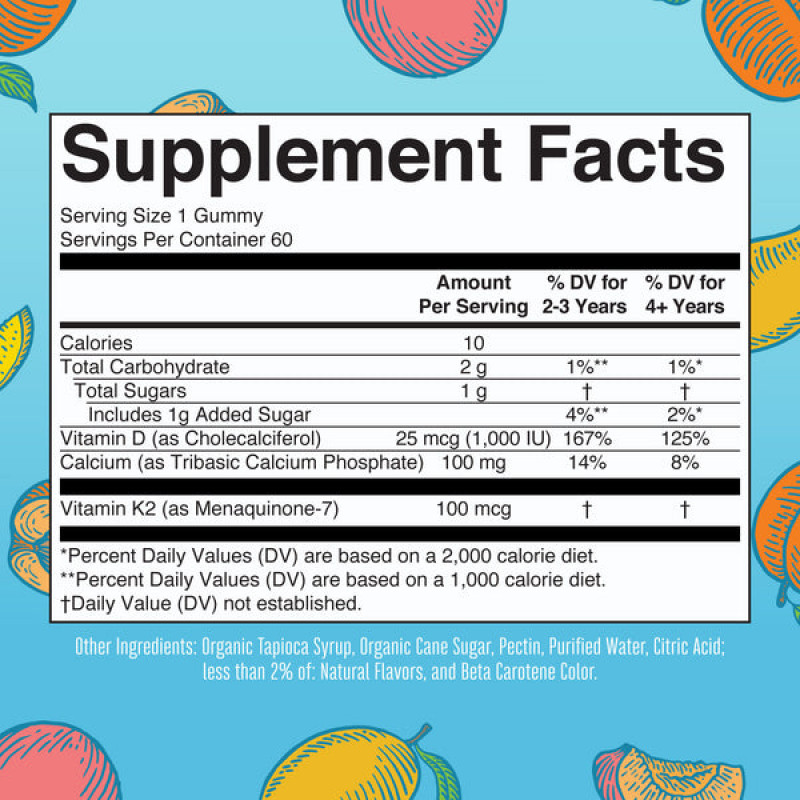 Mary Ruth's K2 + D3 Calcium Gummies 60 pcs