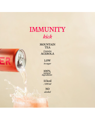 Gimber Zázvor, malina & horský čaj, bio perlivý nápoj, 250 ml
