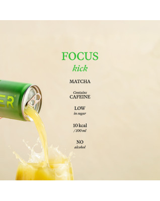 Gimber Zázvor, mango & matcha, bio perlivý nápoj, 250 ml