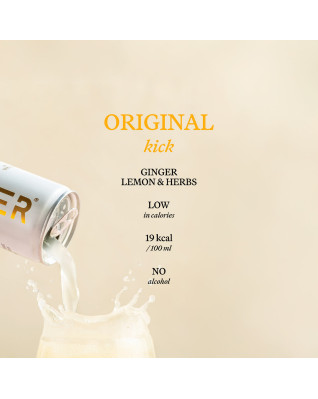 Gimber Zázvor, citrón & bylinky, bio perlivý nápoj, 250 ml
