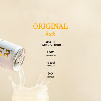 Gimber Zázvor, citrón & bylinky, bio perlivý nápoj, 250 ml