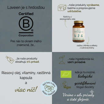 Laveen Mama Omega 3 pre tehotné (rastlinné, bohaté na DHA) 60 ks