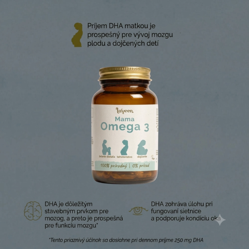 Laveen Mama Omega 3 pre tehotné (rastlinné, bohaté na DHA) 60 ks