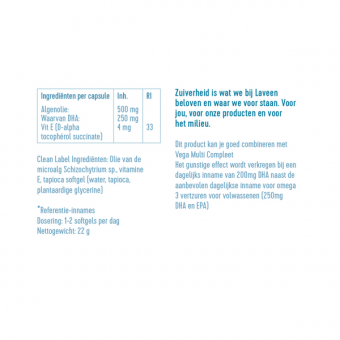 Laveen Vega Omega-3  (DHA rastlinného pôvodu) 60 tapiokových gélových kapsúl