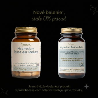 Laveen Magnesium Rest & Relax s B-komplexom, valeriánou a mučenkou 30 vegánskych kapsúl