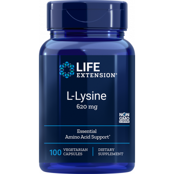 Life Extension L-Lysine (l-lyzín) aminokyselina 620 mg, 100 kapsúl Life Extension L-Lysine (l-lyzín) aminokyselina 620 mg, 100 kapsúl