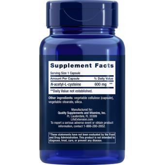 Life Extension N-acetyl-L-cysteín NAC 600 mg 60 kapsúl Life Extension N-acetyl-L-cysteín NAC 600 mg 60 kapsúl