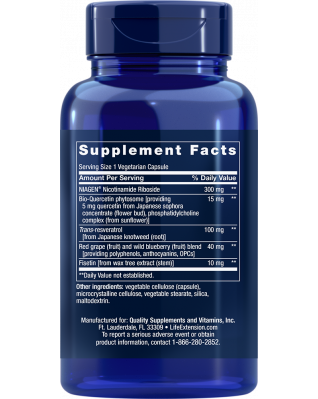 Life Extension NAD+ Cell Regenerator a Resveratrol 30 rastlinných kapsúl