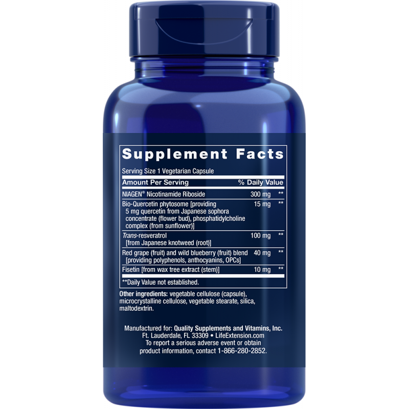 Life Extension NAD+ Cell Regenerator and Resveratrol 30 Vegetarian Capsules