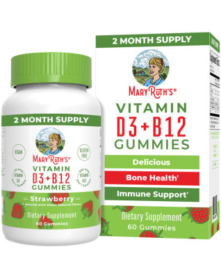 Mary Ruth's D3 + B12 Gummies jahoda 60 ks