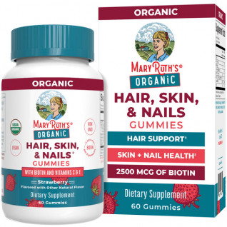 Mary Ruth's Bio Hair, Skin, & Nail Gummies jahodové 60 ks Mary Ruth's Bio Hair, Skin, & Nail Gummies jahodové 60 ks