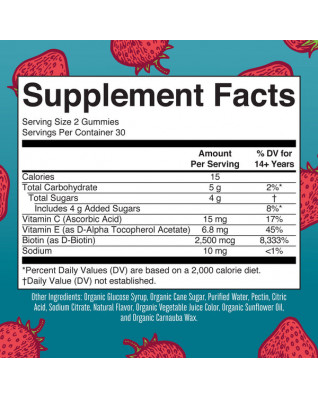 Mary Ruth's Bio Hair, Skin, & Nail Gummies jahodové 60 ks