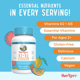 Mary Ruth's K2 + D3 Calcium Gummies 60 ks Mary Ruth's K2 + D3 Calcium Gummies 60 ks
